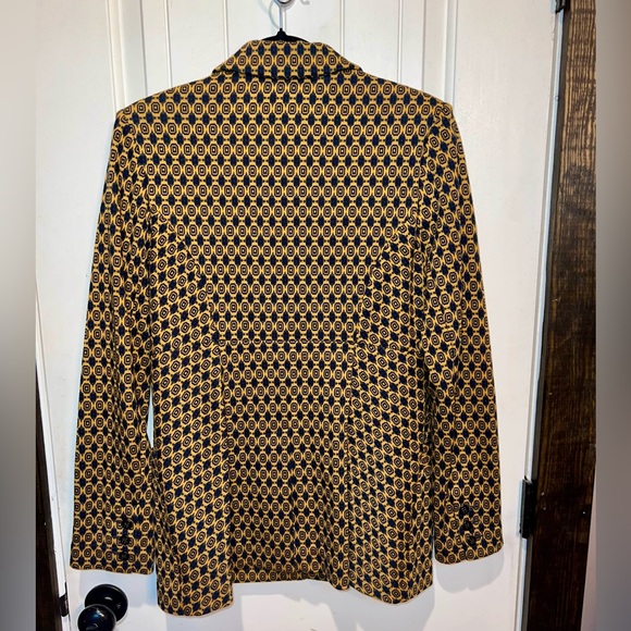 CAbi Kensington Proper Geometric Yellow and Blue Jacket - Picture 2 of 3